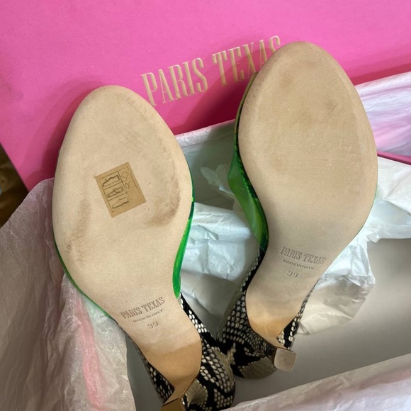 PARIS TEXAS Penelope 95mm Snake Print Mules 39 size - Picture 6 of 10